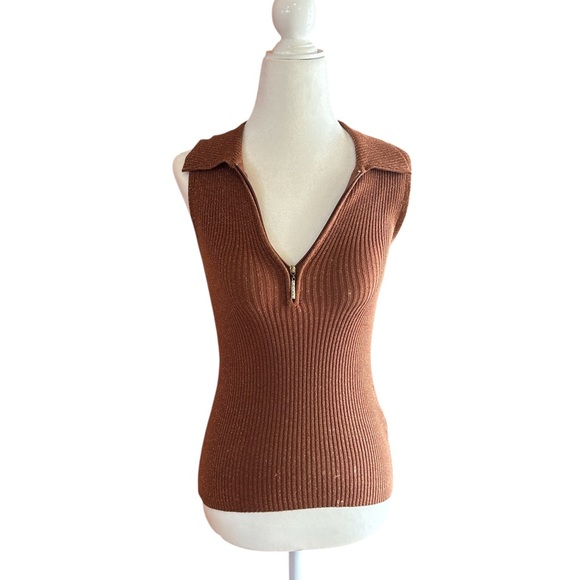 Cache Bronze Ribbed Top - Picture 1 of 3